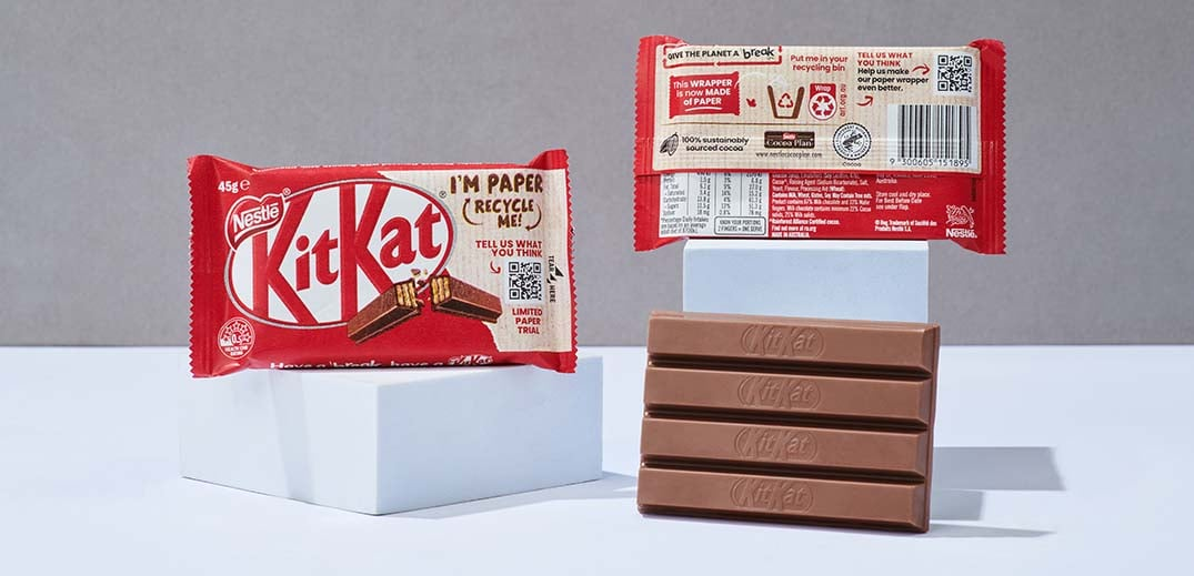 More than a quarter of a million units will be wrapped in the new paper packaging for the trial across select stores in Australia.