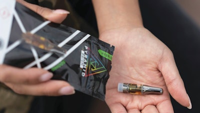 Printed pouches are the secondary packaging for vape cartridges by Pyramid Pens, a Loud Labs brand.