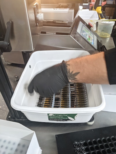 Filled and sealed cartridges ready for retail packaging in a CR pouch.