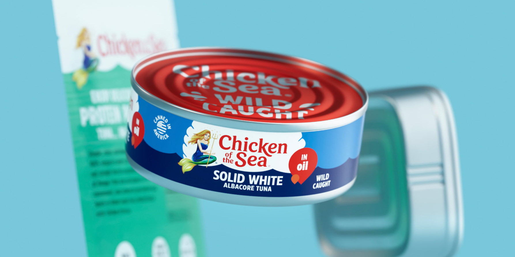 The new design focuses on several main elements: color, the presentation of the logo, the brand&rsquo;s iconic mermaid mascot, Catalina, and Chicken of the Sea&rsquo;s wild-caught credentials.