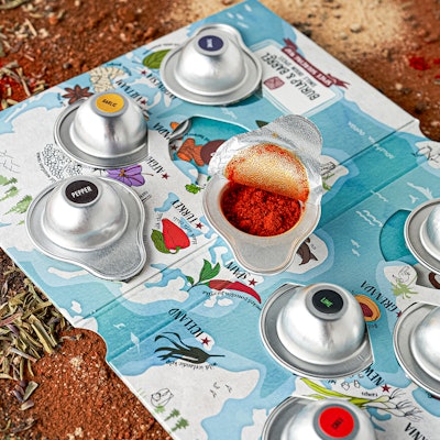 The pod is modeled on those used by coffee companies for their Keurig-style capsules, but is much smaller, holding just ½ teaspoon of spice.