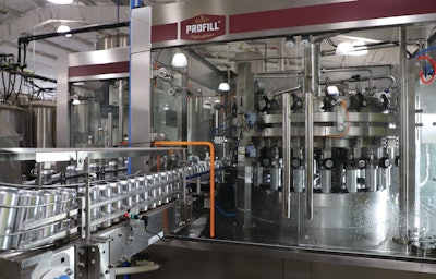 The ProBrew ProFill filler (shown) and seamer are capable of 200 cans/min speeds. At Voodoo, cruising speed is currently closer to 120 cans/min, but the brewery is gradually ramping up throughput.