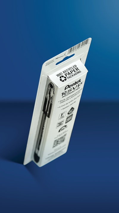 The paper blister portion is a 14-pt. SBS C1S that is offset printed in black only.