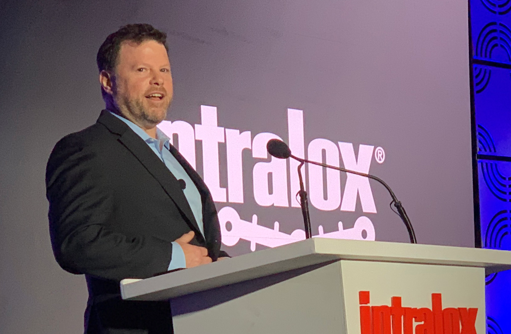 Chris Polito, director of food safety for Inspire Brands, speaks at a food safety forum organized by Commercial Food Sanitation, an Intralox company.