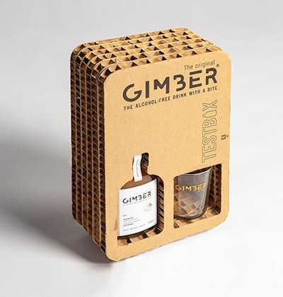 Alcohol-free drink company Gimber packaged its gift pack in 3Motion's Reboard corrugated honeycomb solution.