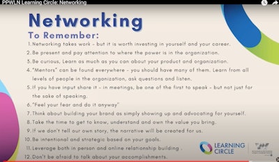 During the PPWLN Learning Circle, the panelists provided some tips and takeaways for effective networking.