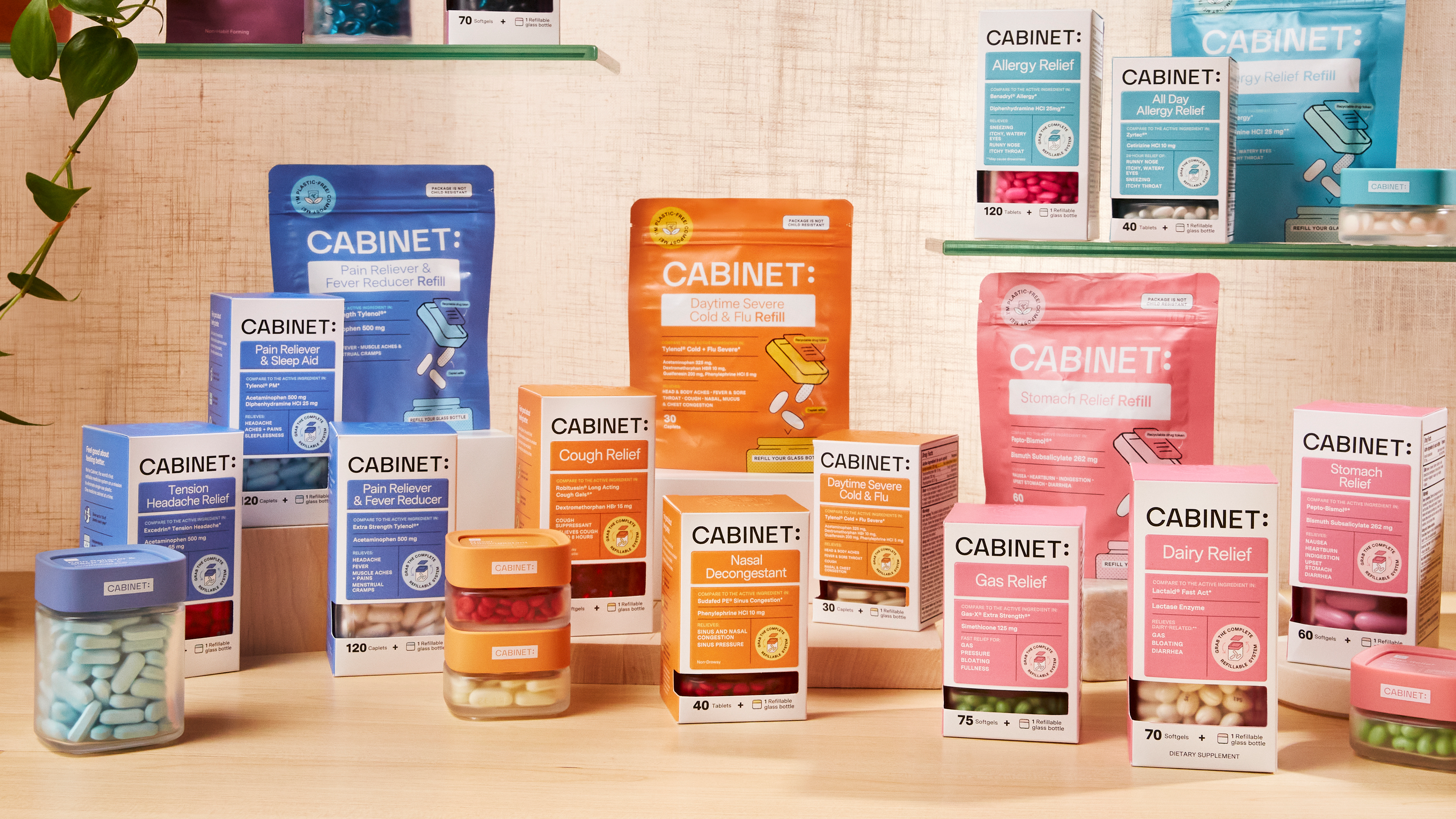 Cabinet Health products in sustainable packaging for CVS