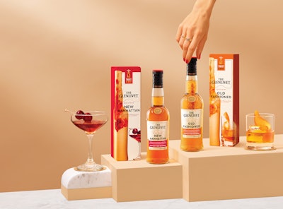 The cocktails are ready-to-serve after consumers complete three simple steps: twist the cap, allow the pressurized ingredient mix to burst from the enclosure into the whisky, and pour the cocktail over ice to share and enjoy.