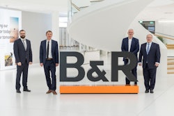 Canadian Ambassador to Austria Troy Lulashnyk (from right) with B&R CEO Joerg Theis, Strategy Manager Americas Christian Kastinger, and sales rep Philipp Rogner.