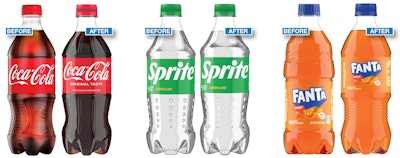 All small PET bottles in 12 oz, 16.9 oz and 20 oz will be lightweighted from 21 g to 18.5 g for all The Coca-Cola Company’s sparkling brands, Minute Maid Refreshments, and Minute Maid Aguas Frescas in the U.S. and Canada.