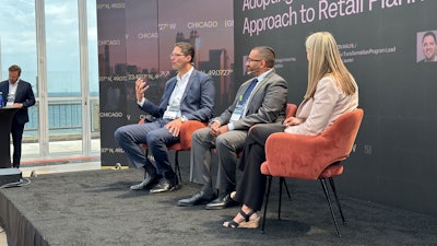 (from left) Ash Eisa, Former Walmart SVP: Sourcing/Technology/Supply Chain, Independent Consultant; Jason Malyil, Business Transformation Program Lead, Ralph Lauren; Paula Natoli, Director, Global Strategic Industries, Supply Chain & Logistics, Google Cloud.