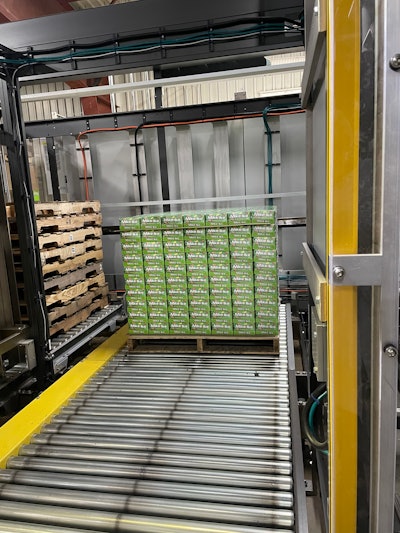 A versatile palletizer brings Line 1 to a close.