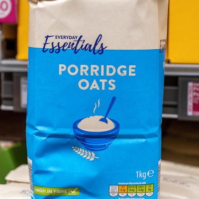 Aldi's new paper-based porridge oats packaging in the U.K. is expected to save about 57 metric tons of plastic annually.