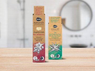 Kaufland's new packaging for its natural cosmetics line uses 35% silphium fibers.