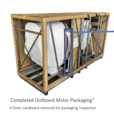 Suzuki Motor Corporation is packaging its outboard motors with biodegradable polymer cushioning that decomposes in seawater.