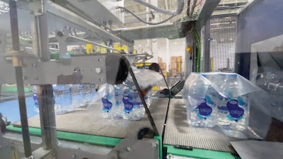 Multipacking in a Robopac shrink tunnel; no corrugated is needed.