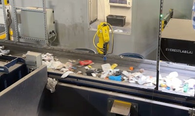 The residual line, also called the 'last chance' line, contains some volume of aluminum cans and HDPE rigid plastics that weren't successfully recovered upstream, in traditional sortation operations.