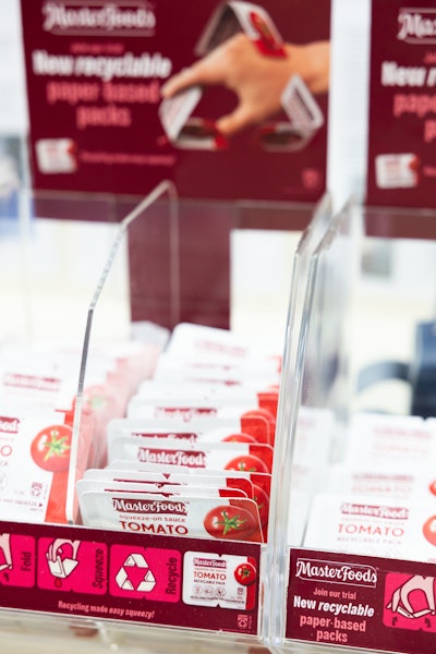 new paper-based packs contain 58% less plastic than the original MasterFoods Squeeze-On packs, further contributing to Mars Australia’s aim of creating a circular economy and working towards Australia’s National Packaging Targets.