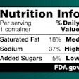 FDA front of package nutrition label