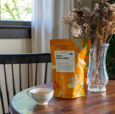 The line of organic pyramid tea bags are fully compostable in 2-3 weeks.