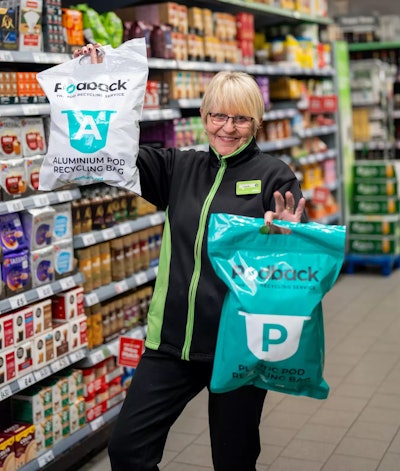 Customers can return used pods to over 600 Asda stores by filling provided Podback bags.