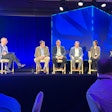 PMMI VP Tom Egan led a CPG Sustainability Panel at PMMI's ELC, with from left Michael Collins, vice president of Sales and marketing for Sterling Contract Packaging, Inc.; Jim Prunesti, Senior VP of Engineering from ConAgra Brands; Matt Reynolds, Chief Editor, Packaging World magazine and Laura Shimmin, Associate Director of Packaging R&D at Mars Wrigley.