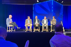 PMMI VP Tom Egan led a CPG Sustainability Panel at PMMI's ELC, with from left Michael Collins, vice president of Sales and marketing for Sterling Contract Packaging, Inc.; Jim Prunesti, Senior VP of Engineering from ConAgra Brands; Matt Reynolds, Chief Editor, Packaging World magazine and Laura Shimmin, Associate Director of Packaging R&D at Mars Wrigley.