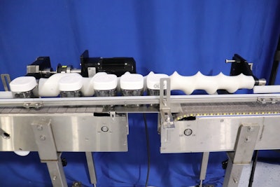 The date coder is placed directly under the containers along the conveyor, represented by a dead plate in Morrison's testing.