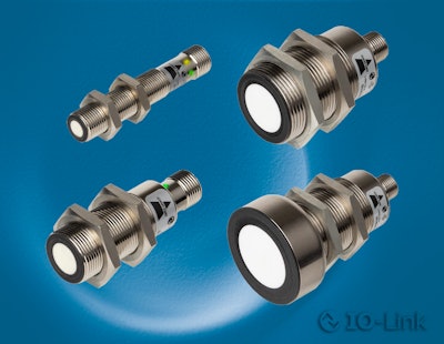 Ultrasonic Sensors With Io Link Blue Background