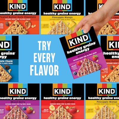 Kind is expanding its fruit flavored offerings as it launches its newHealthy Grain Energy bars.