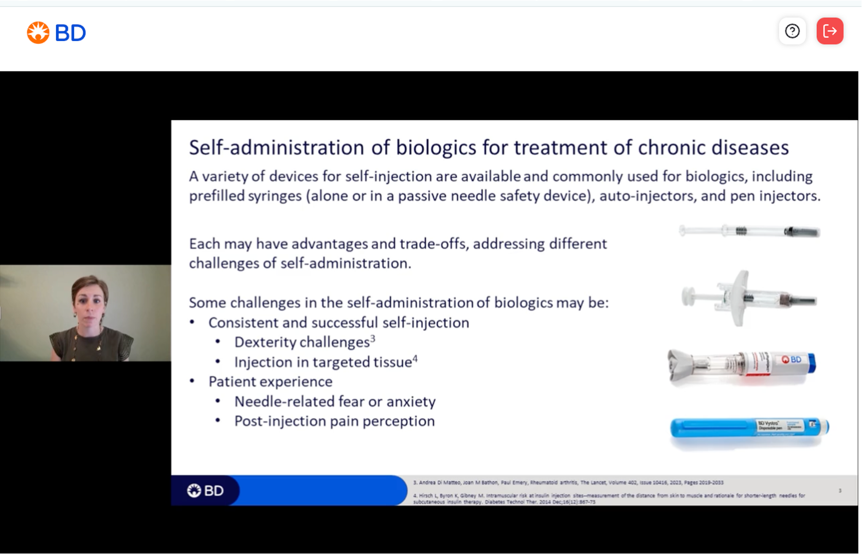 Claire Lageat, BD Clinical and Human Factors Specialist shared expert insights into how needle choice can impact the self-injection experience.