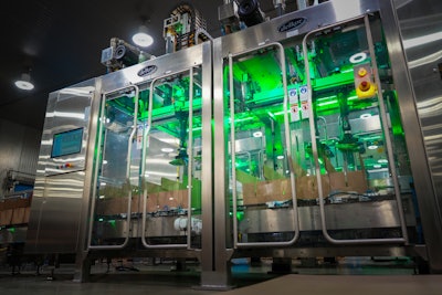 Soules Foods’ compact two-cell EVO system—each five-ft cell is capable of 70 picks/min.