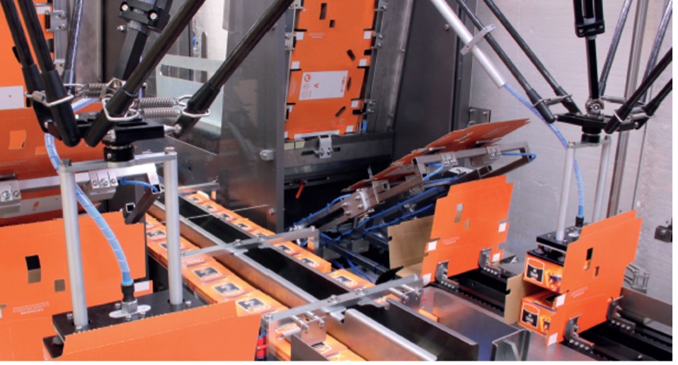 Bradman Lake's WR6X Wrap-around Case Packer&mdash;dual &lsquo;back to back&rsquo; pick and place robots.