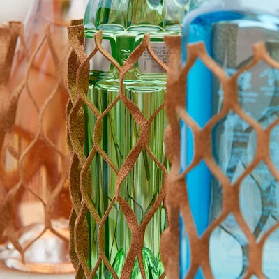 The cork used is harvested every 7–9 years, with each tree able to provide up to 17 harvests over its lifetime.