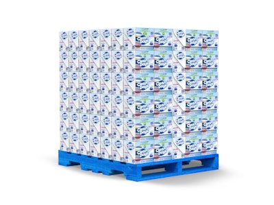 Self-palletizing CleanClose format eliminates the need for extra slip sheets or corner boards, improving cube efficiency in club-store distribution.