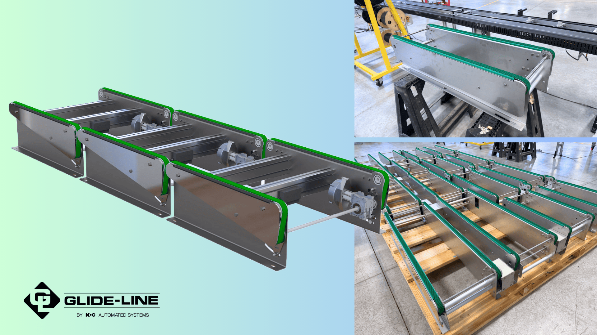 Glide Line Zero Contact Zoned Conveyor With Gripper Belt For Heavy Duty Applications