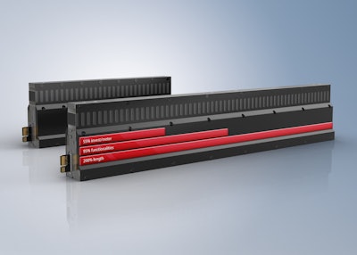 The XTS EcoLine motor module (front) is a highly efficient and cost-effective addition to the popular XTS intelligent linear transport system from Beckhoff.