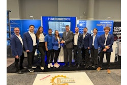 Hai Robotics team members accept the Technology Excellence Award at PACK EXPO Las Vegas 2025, presented by PMMI.