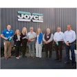 Joyce/Dayton Corp. executives and local dignitaries cut the ribbon at the newly expanded Portland, Indiana production facility. (L to R: Kyle Roe, Plant Manager; Julie Teeters, VP of HR; Dianne Trentman, COO; Brad Weiss, President and CEO; Jessica Rowden, CFO; Jeff Westlake, Mayor of Portland; Michael Boehm, VP of Revenue; and J.D. Prescott, Indiana State Representative)