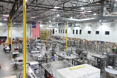 The Accutek operations floor with examples of 80% core machine builds stocked in the top right.