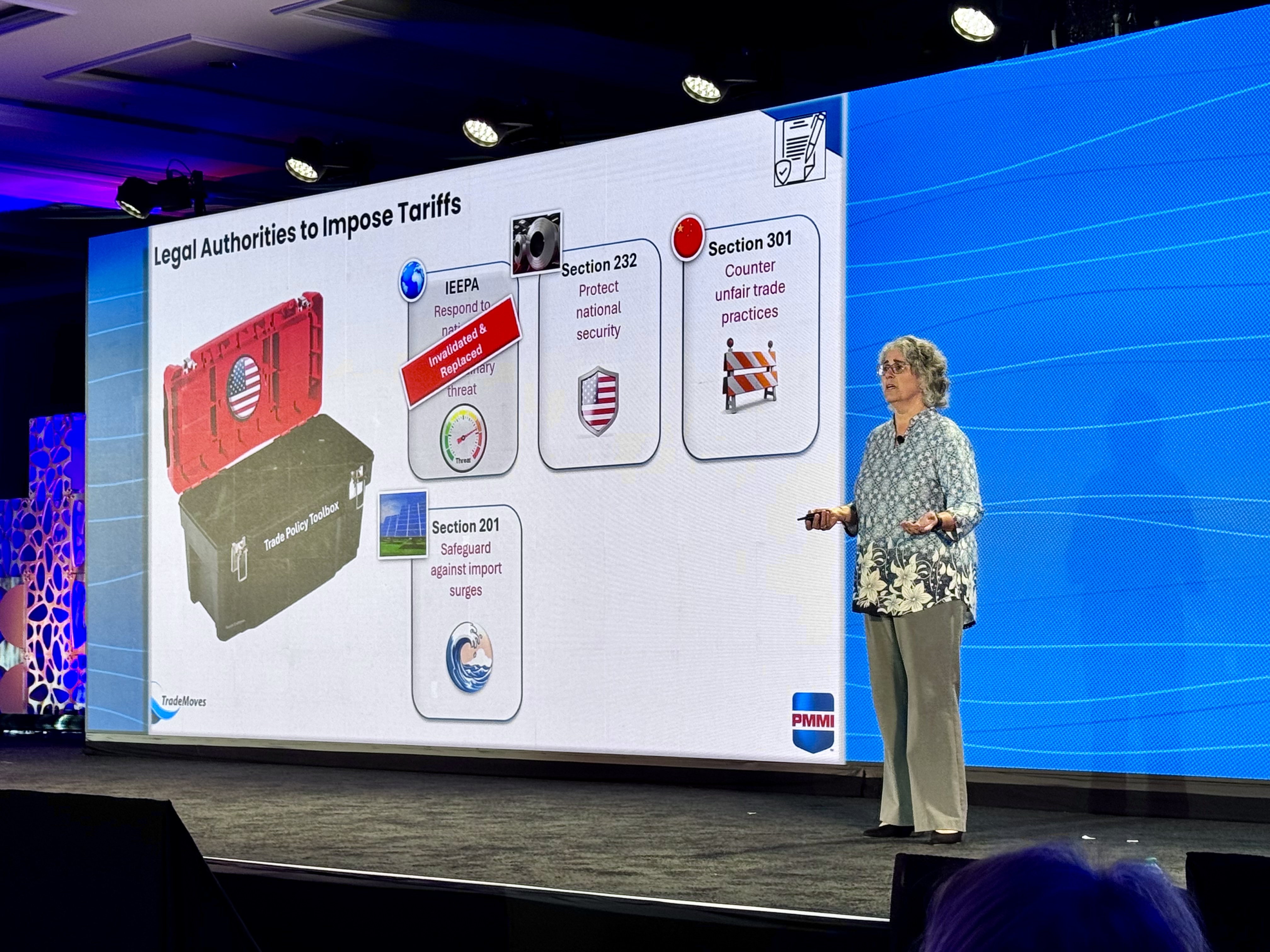 Shawn Marie Jarosz of TradeMoves LLC delivered a timely deep-dive into the rapidly evolving tariff landscape at PMMI's Executive Leadership Conference &mdash; on Tax Day, no less