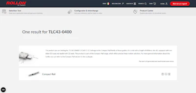 Powered by AI and a database of over 130,000 Rollon product codes, the search now intelligently recognizes code references.