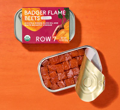 Badger Flame Beets with Extra Virgin Olive Oil & White Balsamic Vinegar is a golden beet variety known for being mild and sweet without the earthiness of traditional beets.