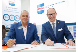 Jim Pittas (left), president and CEO of PMMI, The Association for Packaging and Processing Technologies, and Thomas Dohse, director of interpack.