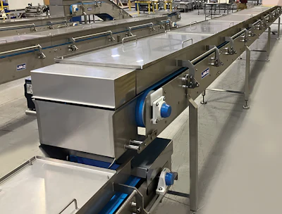 50 Yards Raw Snack Food Transport By Multi Conveyor Digital