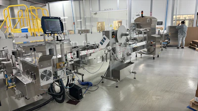 Apace’s bottle labeling line includes equipment from NJM Packaging.