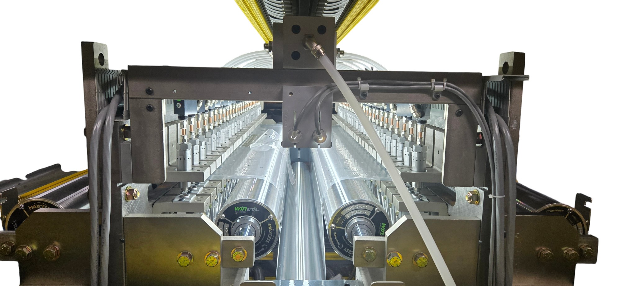 An electro-pneumatic punch perforating unit is a converting device used to create precise holes or perforation patterns in moving web materials (such as plastic film, foil, paper, or nonwovens) by combining electronic control systems with pneumatic actuation.