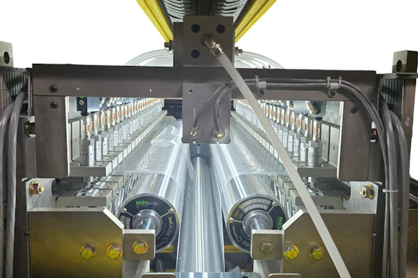 An electro-pneumatic punch perforating unit is a converting device used to create precise holes or perforation patterns in moving web materials (such as plastic film, foil, paper, or nonwovens) by combining electronic control systems with pneumatic actuation.
