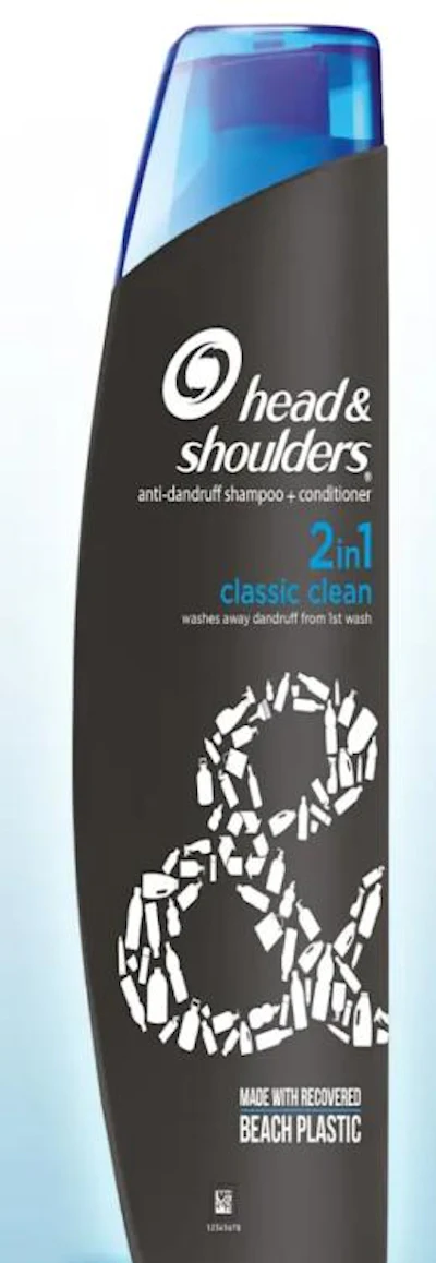 Head & Shoulders 2in1 Classic Clean anti-dandruff shampoo and conditioner bottle with blue gradient cap and black label featuring dandruff particle design.