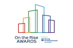 On the Rise Awards logo featuring colorful ascending buildings with text 'Produced by Young Professionals Network'